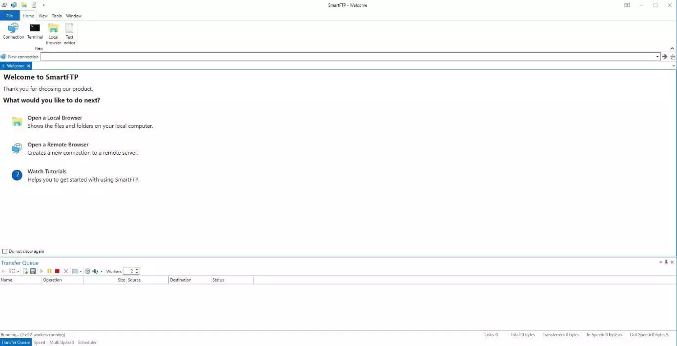 Immagine: Interfaccia utente del client FTP SmartFTP