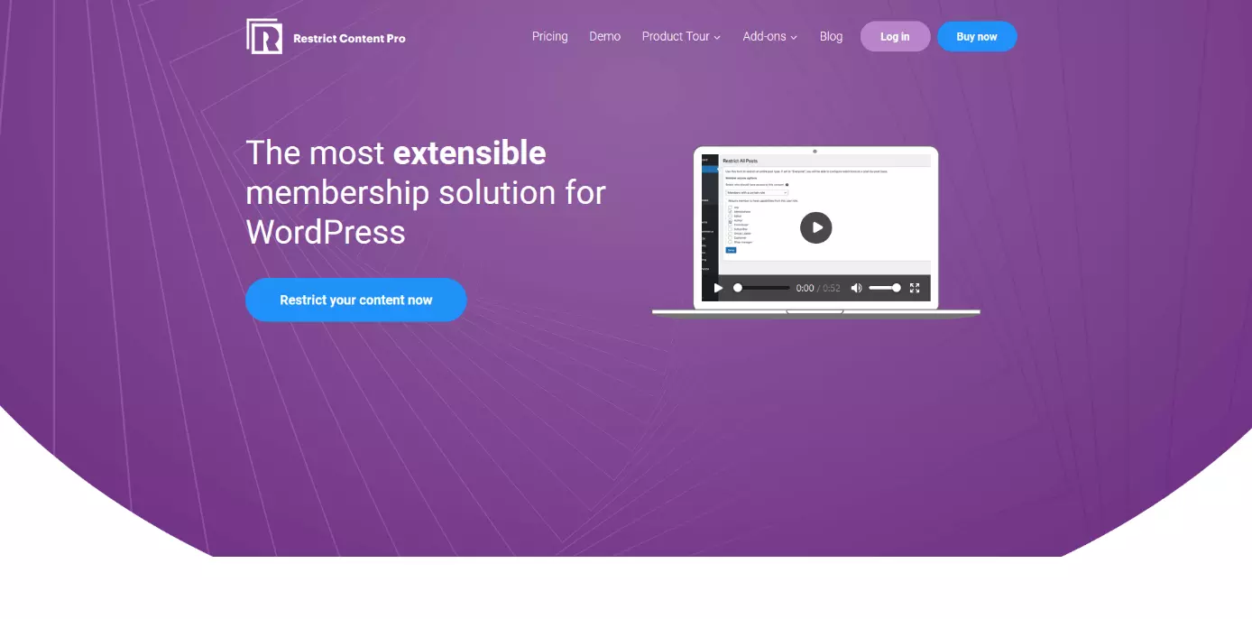 Immagine: Restrict Content Pro: screenshot del sito