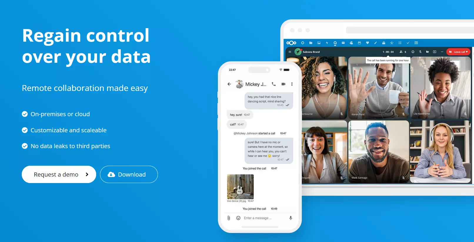 Screenshot del sito web di Nextcloud Immagine: Screenshot del sito web di Nextcloud
