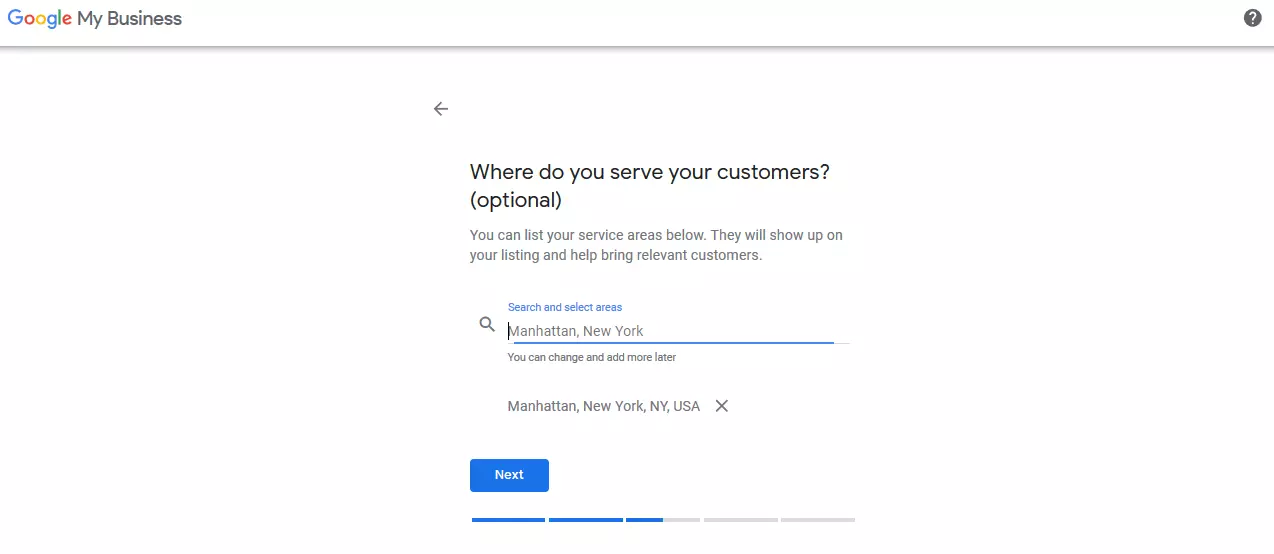 Immagine: Google My Business: Scelta del luogo