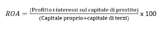 Formula per il calcolo del ROA Immagine: Formula per il calcolo del ROA